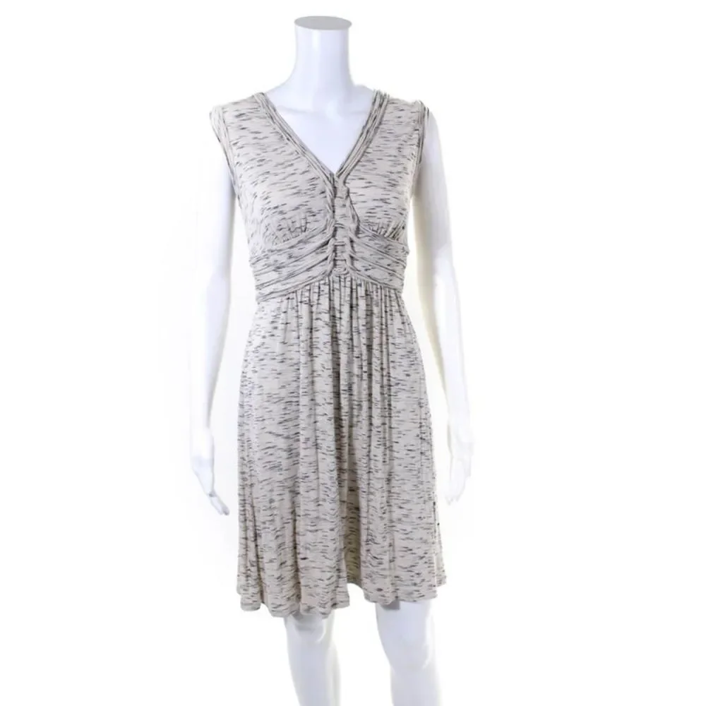 Max Studio Womens Sleeveless A Line Knotted Accent Dress Beige Black Size XS